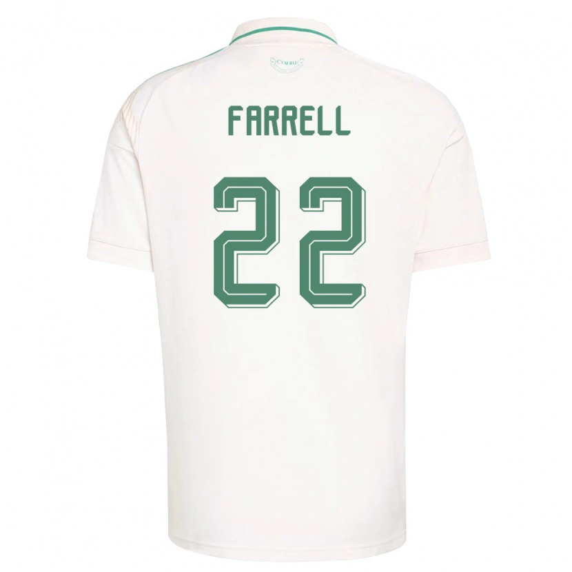 Danxen Pánské Wales Joshua Farrell #22 Bílá Hnědá Zelená Daleko Hráčské Dresy 26-28 Dres