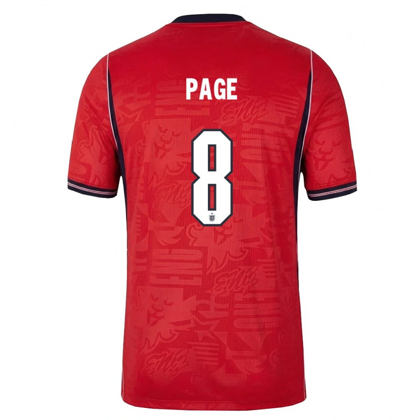 Danxen Pánské Anglie Louis Page #8 Červená Námořnická Bílá Daleko Hráčské Dresy 26-28 Dres