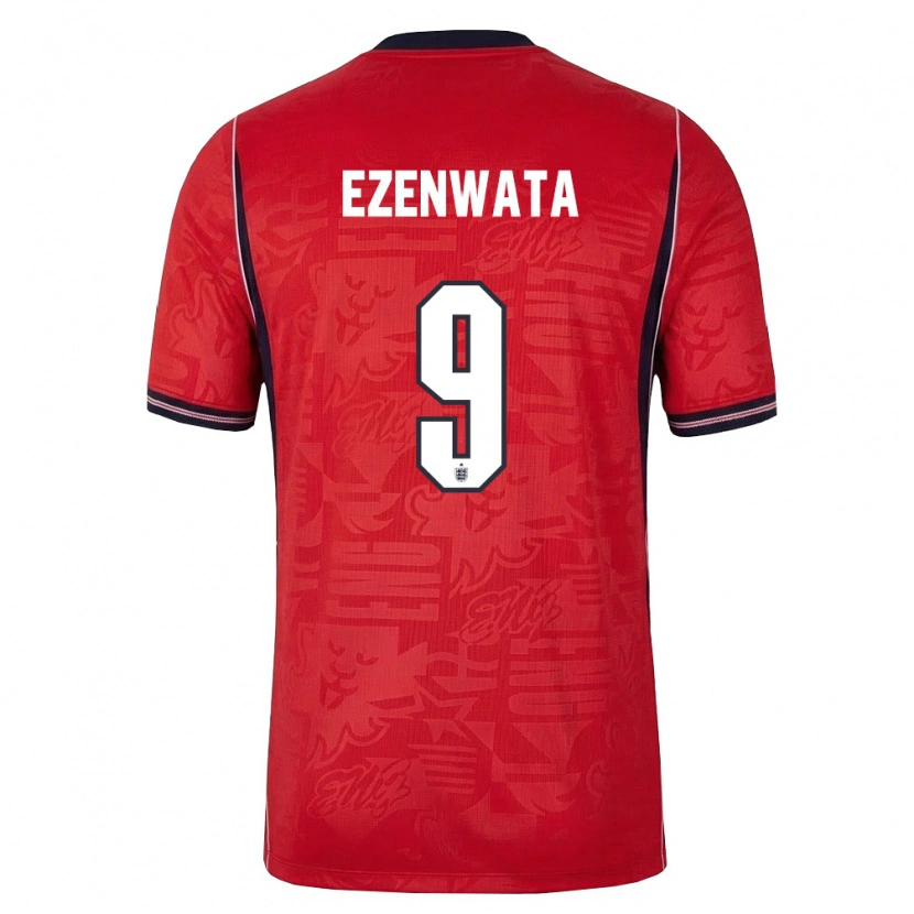 Danxen Pánské Anglie Chizaram Ezenwata #9 Červená Námořnická Bílá Daleko Hráčské Dresy 26-28 Dres
