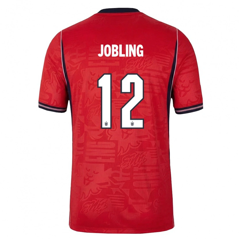 Danxen Pánské Anglie George Jobling #12 Červená Námořnická Bílá Daleko Hráčské Dresy 26-28 Dres