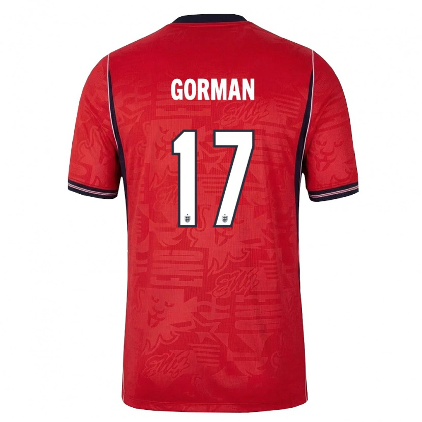 Danxen Pánské Anglie Finlay Gorman #17 Červená Námořnická Bílá Daleko Hráčské Dresy 26-28 Dres