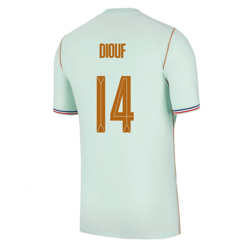 Danxen Pánské Francie Andy Diouf #14 Zelená Zlatá Daleko Hráčské Dresy 26-28 Dres