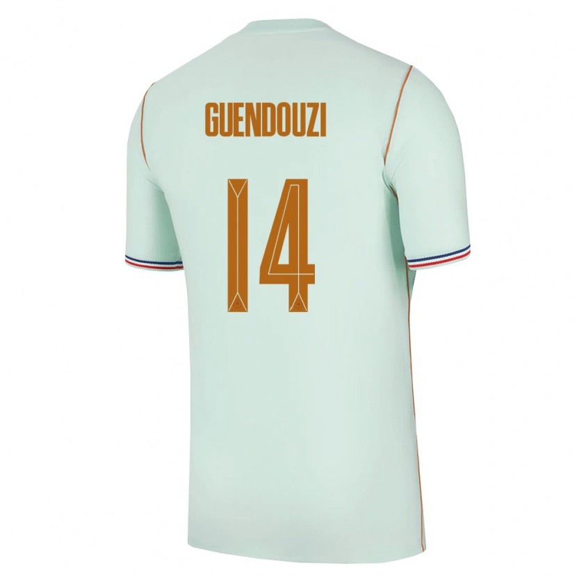 Danxen Pánské Francie Matteo Guendouzi #14 Zelená Zlatá Daleko Hráčské Dresy 26-28 Dres