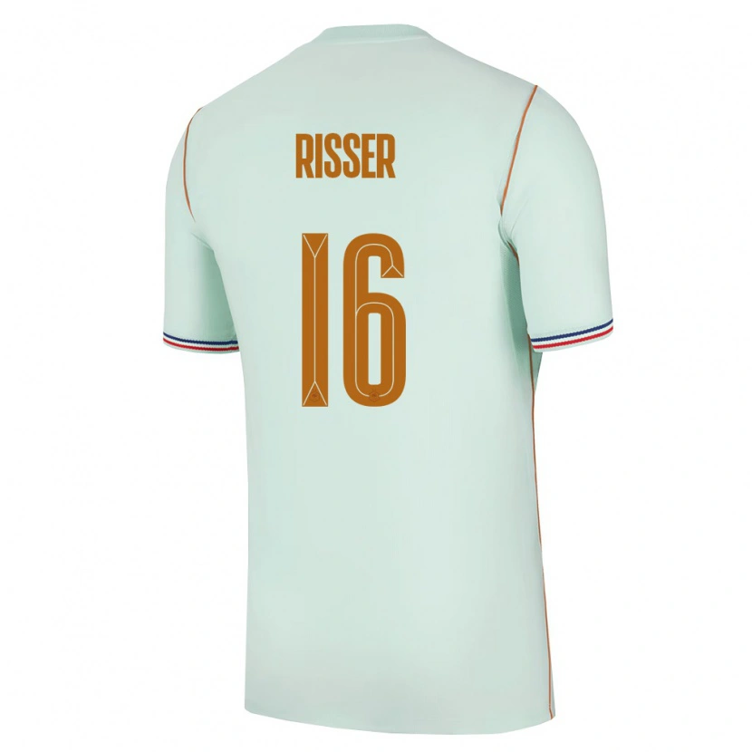Danxen Pánské Francie Robin Risser #16 Zelená Zlatá Daleko Hráčské Dresy 26-28 Dres