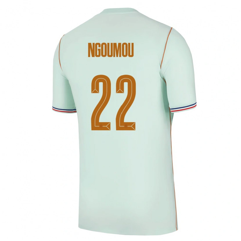 Danxen Pánské Francie Nathan Ngoumou #22 Zelená Zlatá Daleko Hráčské Dresy 26-28 Dres