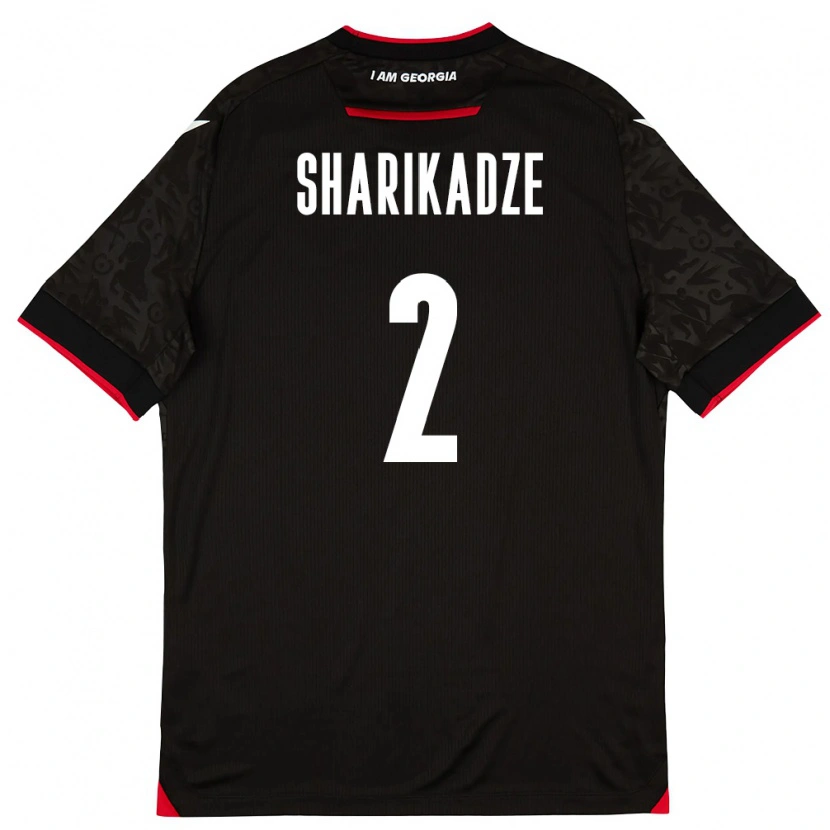 Danxen Pánské Georgia Luka Sharikadze #2 Černá Bílá Červená Daleko Hráčské Dresy 26-28 Dres