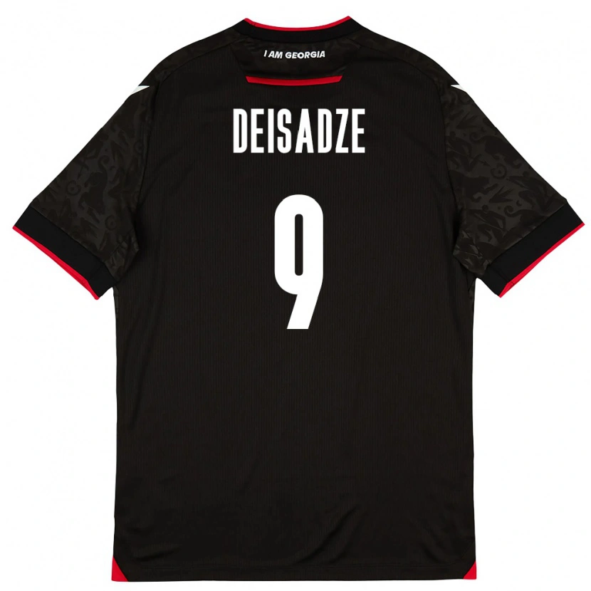 Danxen Pánské Georgia Diego Deisadze #9 Černá Bílá Červená Daleko Hráčské Dresy 26-28 Dres