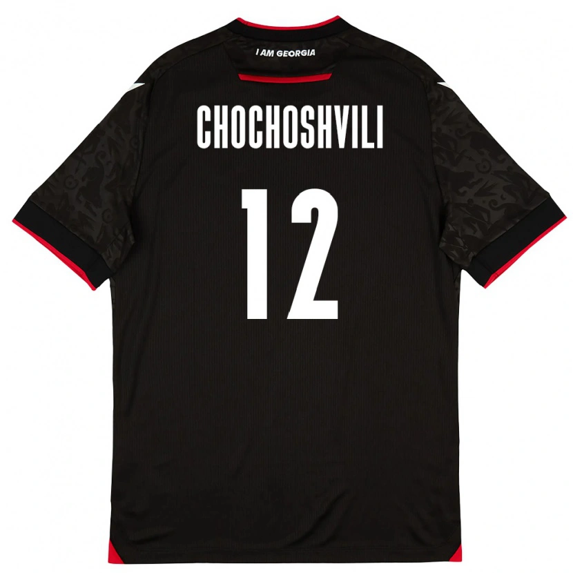 Danxen Pánské Georgia Dachi Chochoshvili #12 Černá Bílá Červená Daleko Hráčské Dresy 26-28 Dres