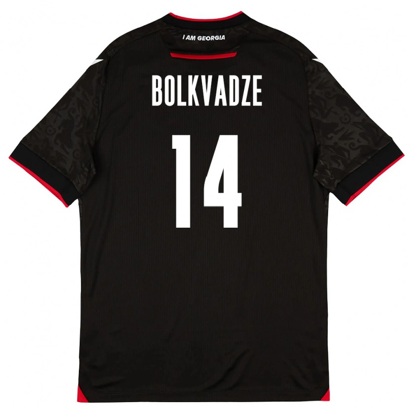 Danxen Pánské Georgia Anastasia Bolkvadze #14 Černá Bílá Červená Daleko Hráčské Dresy 26-28 Dres