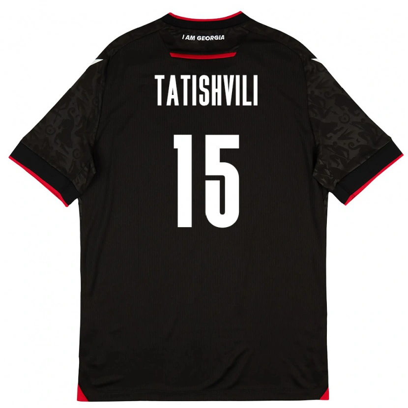 Danxen Pánské Georgia Mate Tatishvili #15 Černá Bílá Červená Daleko Hráčské Dresy 26-28 Dres