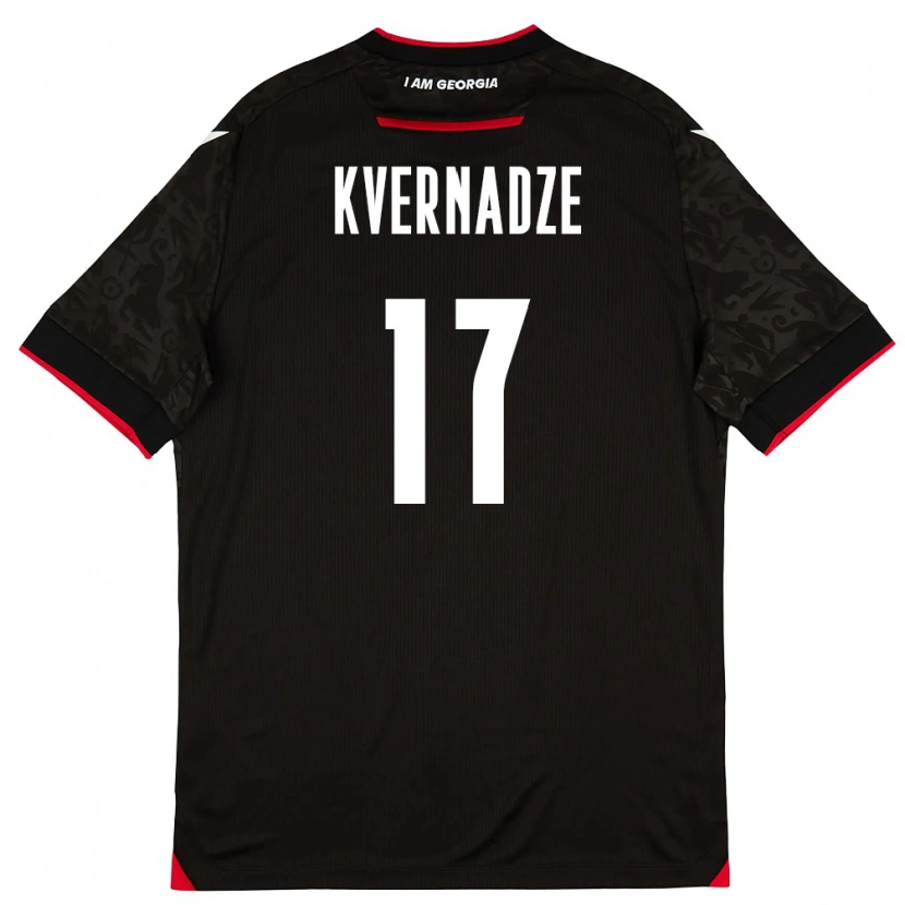 Danxen Pánské Georgia Giorgi Kvernadze #17 Černá Bílá Červená Daleko Hráčské Dresy 26-28 Dres