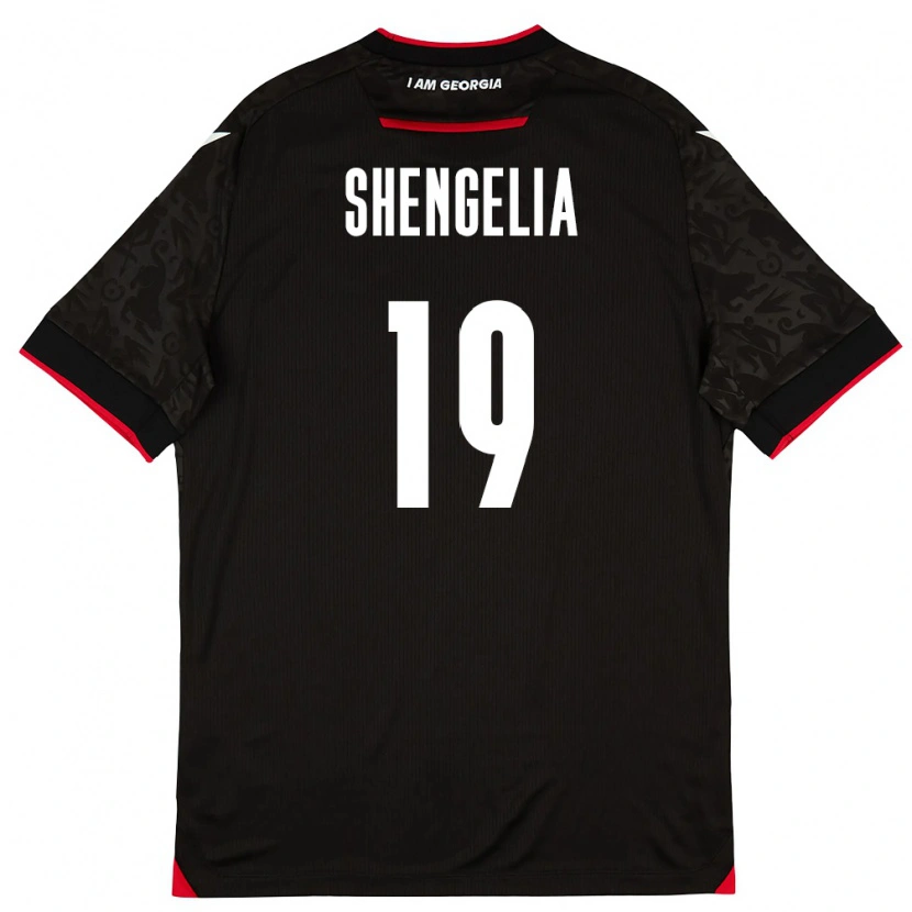 Danxen Pánské Georgia Levan Shengelia #19 Černá Bílá Červená Daleko Hráčské Dresy 26-28 Dres