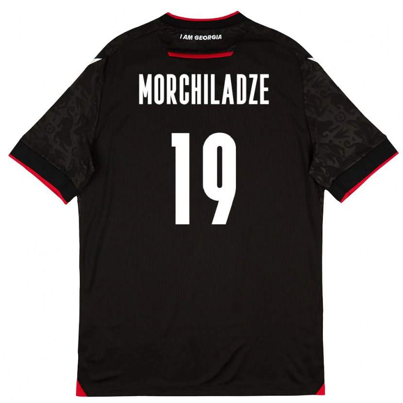 Danxen Pánské Georgia Tornike Morchiladze #19 Černá Bílá Červená Daleko Hráčské Dresy 26-28 Dres