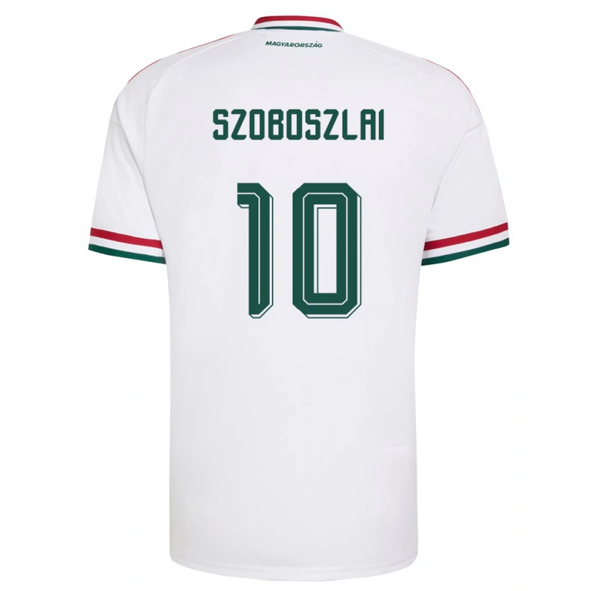 Danxen Pánské Maďarsko Dominik Szoboszlai #10 Bílá Červená Zelená Daleko Hráčské Dresy 26-28 Dres