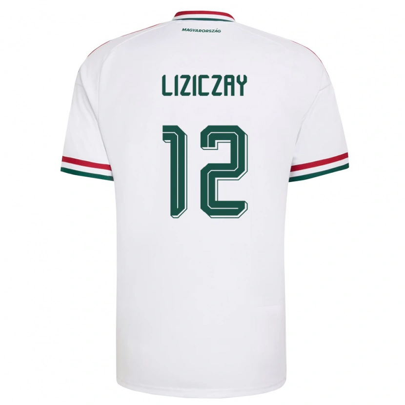 Danxen Pánské Maďarsko Zsombor Liziczay #12 Bílá Červená Zelená Daleko Hráčské Dresy 26-28 Dres