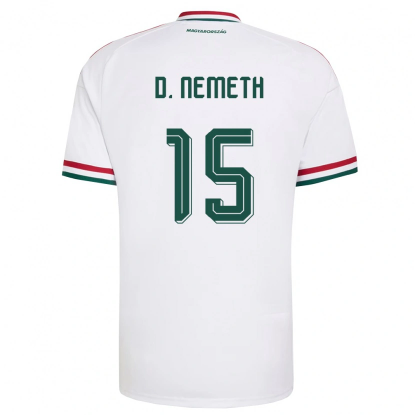 Danxen Pánské Maďarsko Diana Németh #15 Bílá Červená Zelená Daleko Hráčské Dresy 26-28 Dres
