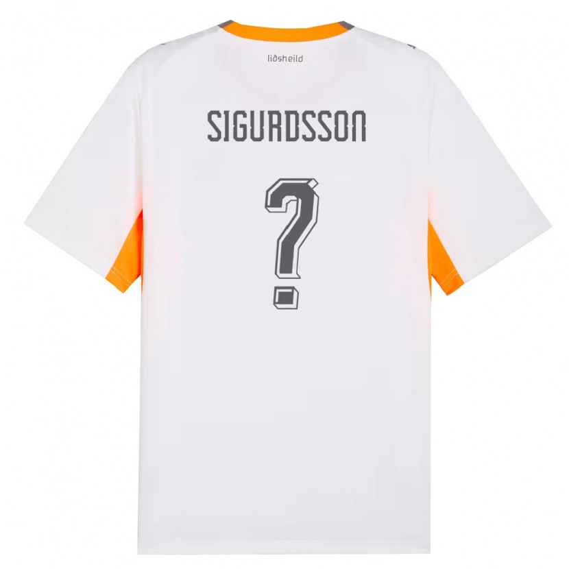 Danxen Pánské Island Freyr Sigurdsson #0 Bílá Oranžová Šedá Daleko Hráčské Dresy 26-28 Dres