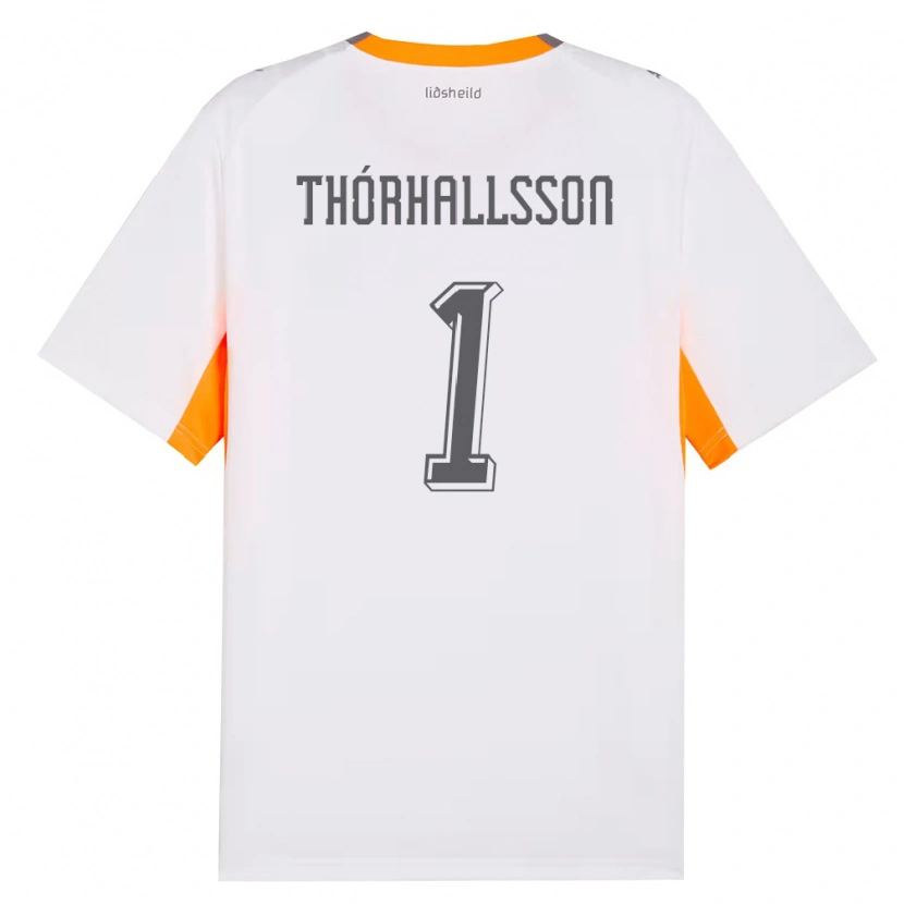 Danxen Pánské Island Ívar Arnbro Thórhallsson #1 Bílá Oranžová Šedá Daleko Hráčské Dresy 26-28 Dres