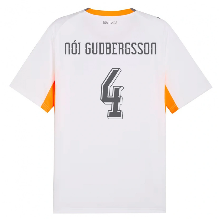 Danxen Pánské Island Kolbeinn Nói Gudbergsson #4 Bílá Oranžová Šedá Daleko Hráčské Dresy 26-28 Dres