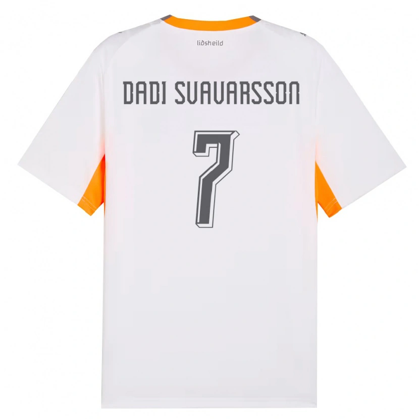 Danxen Pánské Island Aron Dadi Svavarsson #7 Bílá Oranžová Šedá Daleko Hráčské Dresy 26-28 Dres