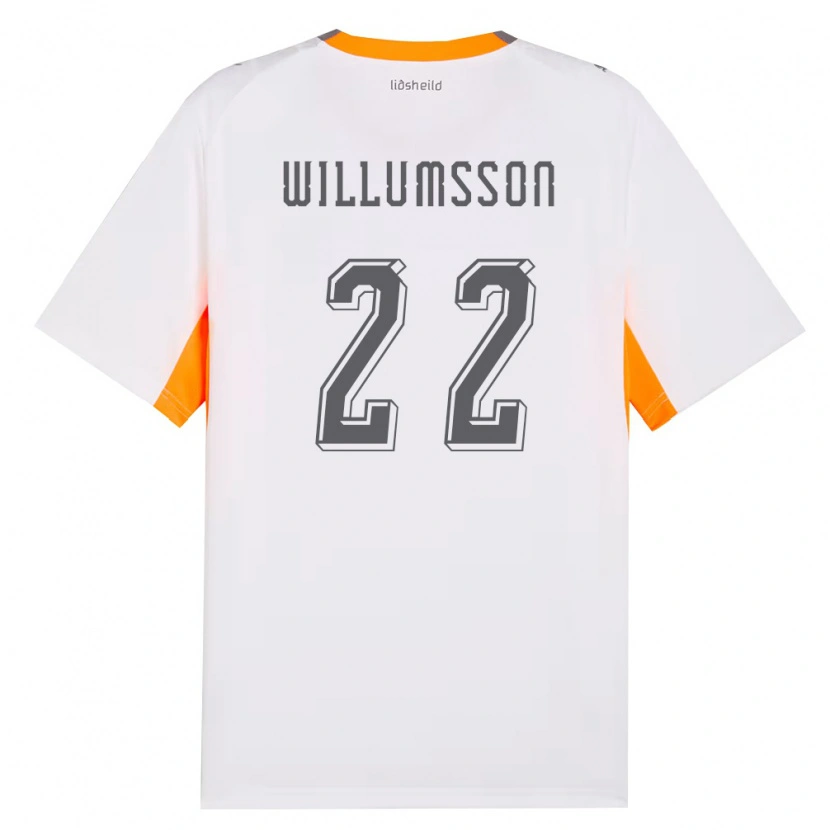 Danxen Pánské Island Brynjólfur Willumsson #22 Bílá Oranžová Šedá Daleko Hráčské Dresy 26-28 Dres