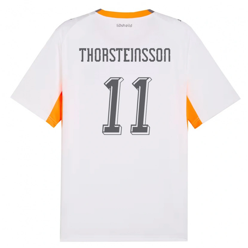 Danxen Pánské Island Jón Dagur Thorsteinsson #11 Bílá Oranžová Šedá Daleko Hráčské Dresy 26-28 Dres