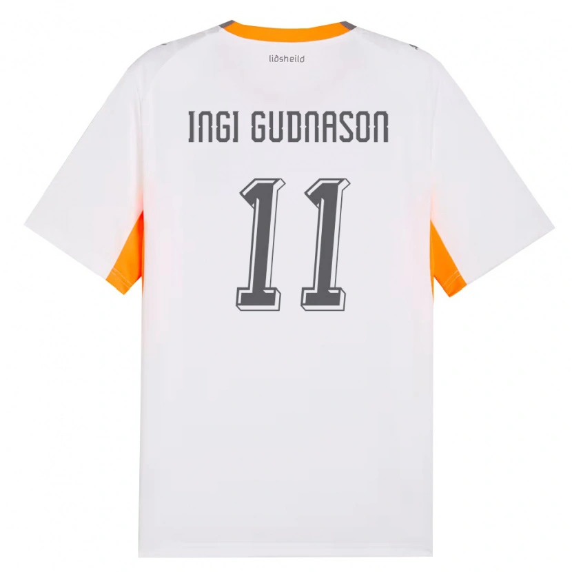 Danxen Pánské Island Freysteinn Ingi Gudnason #11 Bílá Oranžová Šedá Daleko Hráčské Dresy 26-28 Dres