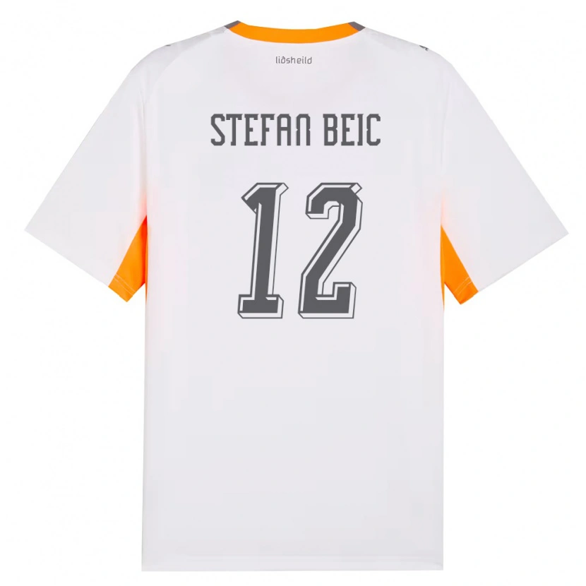 Danxen Pánské Island Duro Stefan Beic #12 Bílá Oranžová Šedá Daleko Hráčské Dresy 26-28 Dres