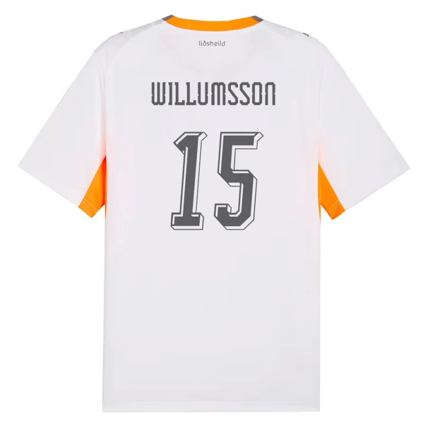 Danxen Pánské Island Willum Thór Willumsson #15 Bílá Oranžová Šedá Daleko Hráčské Dresy 26-28 Dres