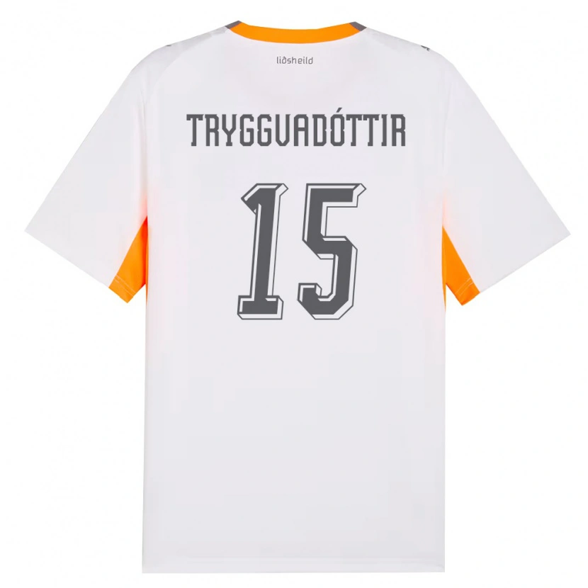 Danxen Pánské Island Katla Tryggvadóttir #15 Bílá Oranžová Šedá Daleko Hráčské Dresy 26-28 Dres