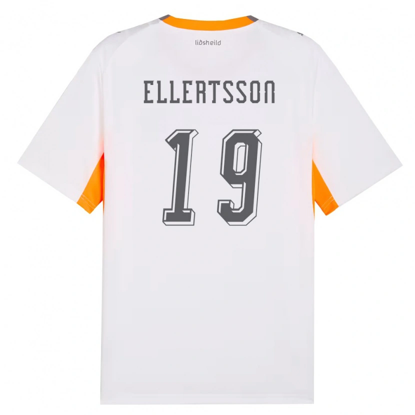 Danxen Pánské Island Mikael Egill Ellertsson #19 Bílá Oranžová Šedá Daleko Hráčské Dresy 26-28 Dres