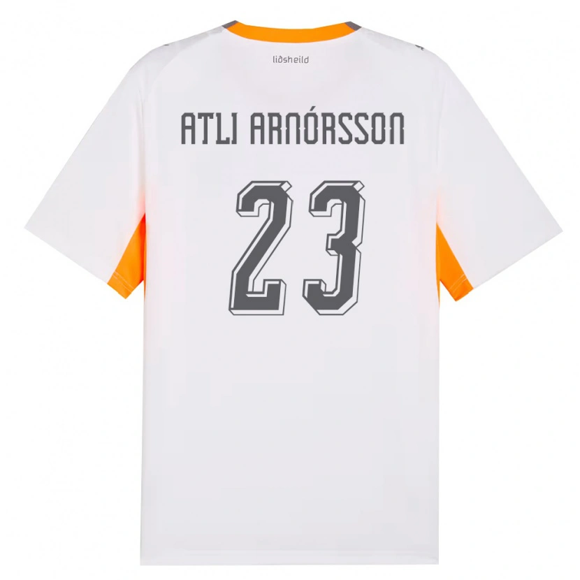 Danxen Pánské Island Nóel Atli Arnórsson #23 Bílá Oranžová Šedá Daleko Hráčské Dresy 26-28 Dres