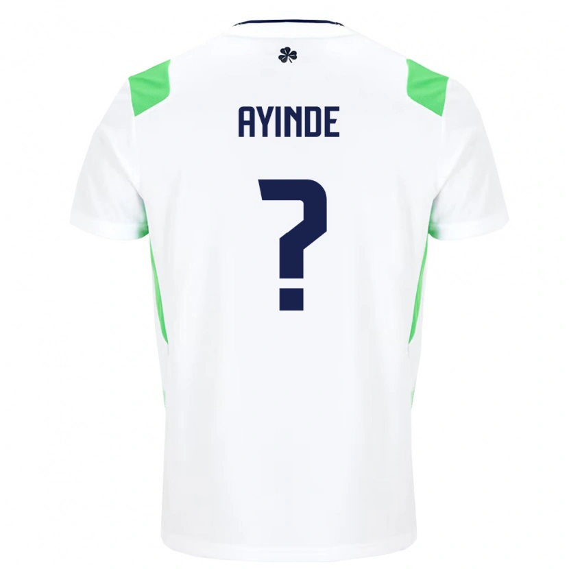 Danxen Pánské Irsko Leon Ayinde #0 Bílá Světle Zelená Daleko Hráčské Dresy 26-28 Dres