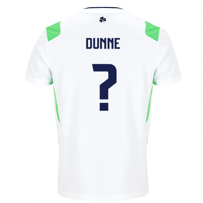 Danxen Pánské Irsko David Dunne #0 Bílá Světle Zelená Daleko Hráčské Dresy 26-28 Dres
