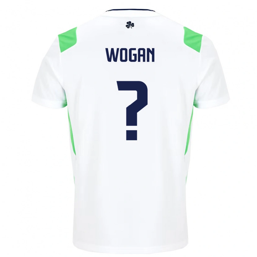 Danxen Pánské Irsko Andrew Wogan #0 Bílá Světle Zelená Daleko Hráčské Dresy 26-28 Dres