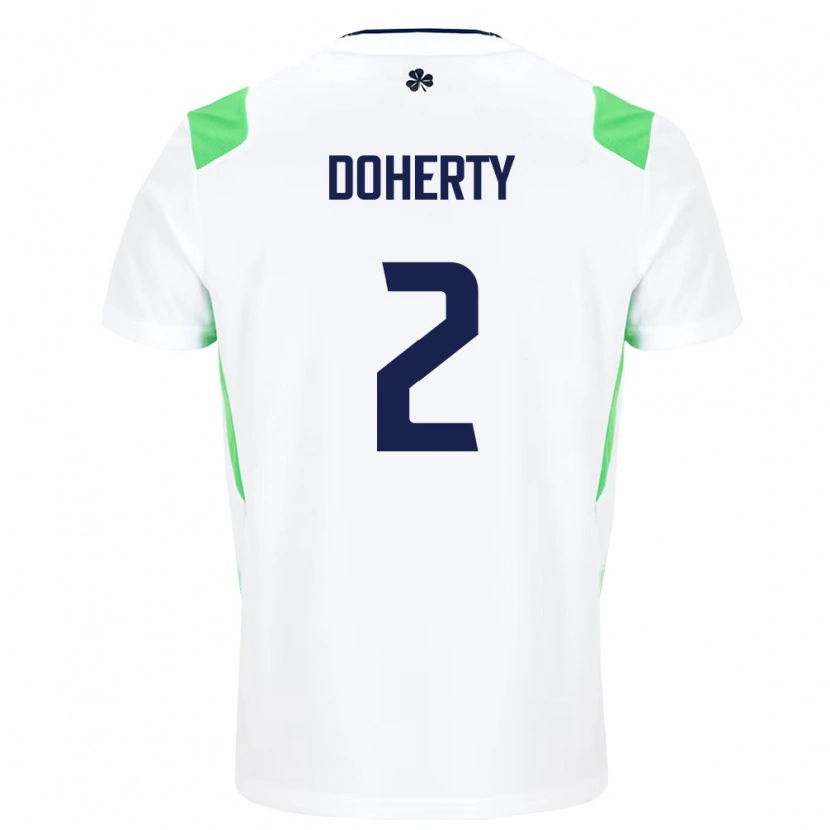 Danxen Pánské Irsko Matt Doherty #2 Bílá Světle Zelená Daleko Hráčské Dresy 26-28 Dres