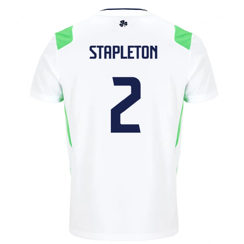 Danxen Pánské Irsko Jessie Stapleton #2 Bílá Světle Zelená Daleko Hráčské Dresy 26-28 Dres