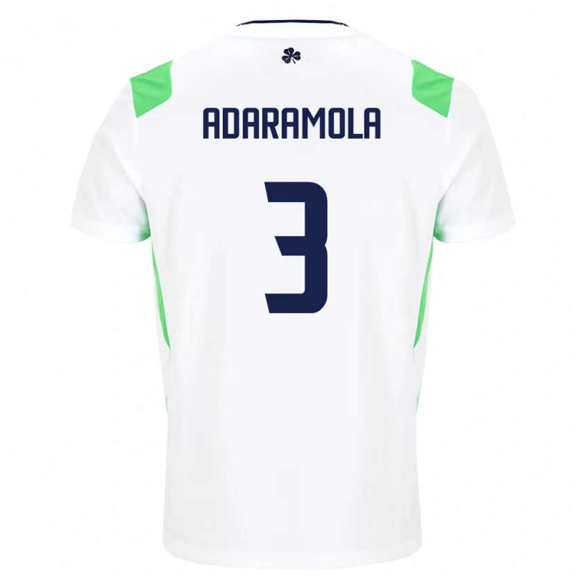 Danxen Pánské Irsko Tayo Adaramola #3 Bílá Světle Zelená Daleko Hráčské Dresy 26-28 Dres