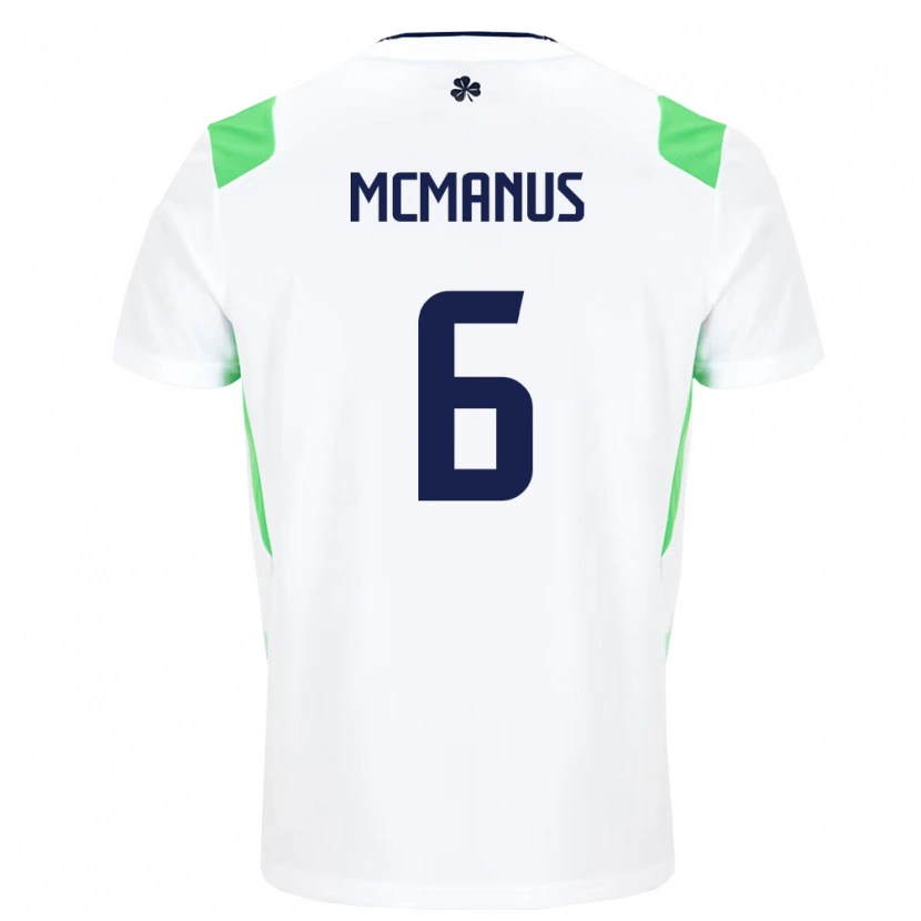 Danxen Pánské Irsko Conor Mcmanus #6 Bílá Světle Zelená Daleko Hráčské Dresy 26-28 Dres
