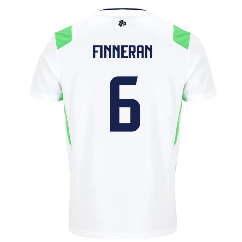 Danxen Pánské Irsko Rory Finneran #6 Bílá Světle Zelená Daleko Hráčské Dresy 26-28 Dres