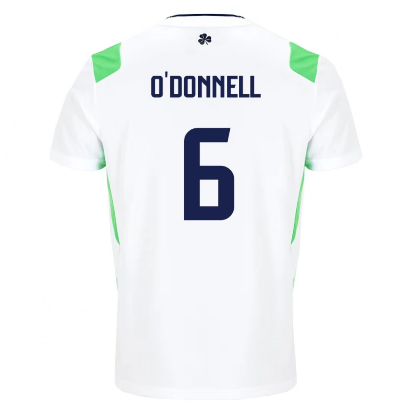 Danxen Pánské Irsko Luke O'donnell #6 Bílá Světle Zelená Daleko Hráčské Dresy 26-28 Dres