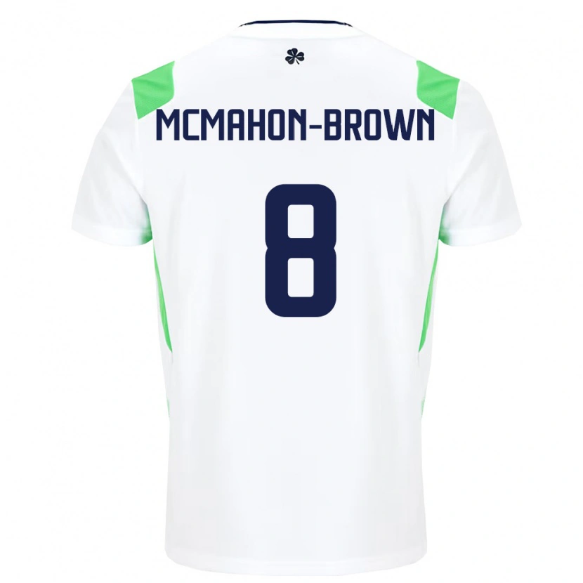 Danxen Pánské Irsko Kian Mcmahon-Brown #8 Bílá Světle Zelená Daleko Hráčské Dresy 26-28 Dres