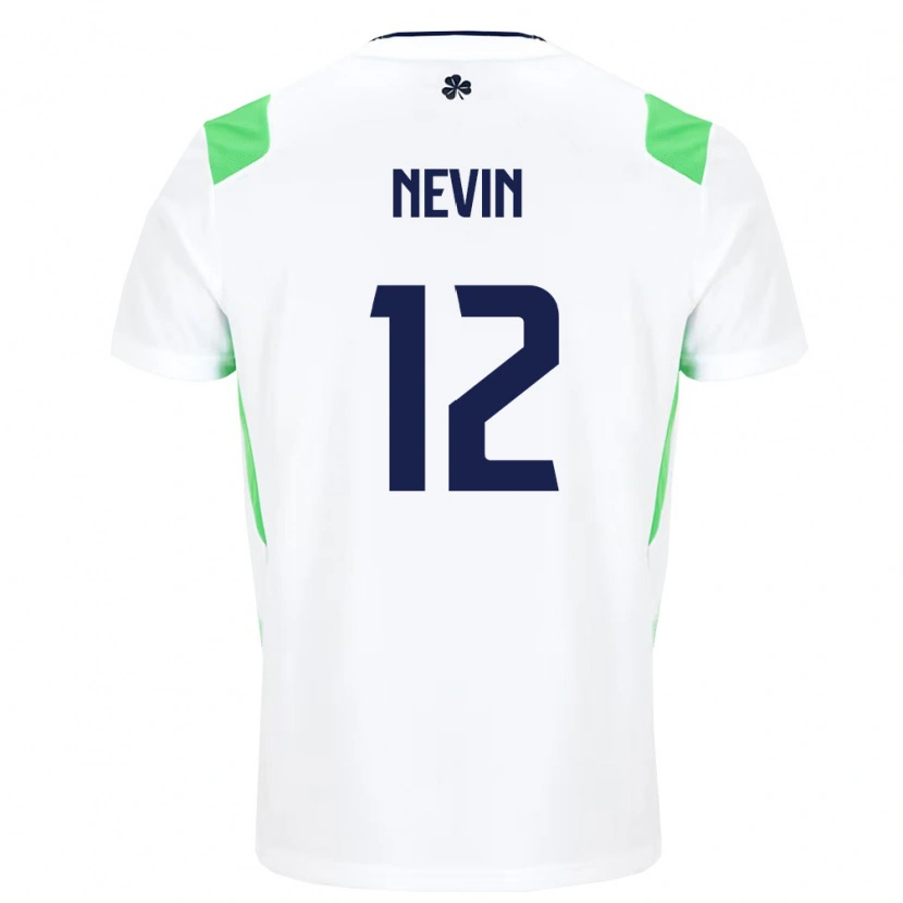 Danxen Pánské Irsko Harry Nevin #12 Bílá Světle Zelená Daleko Hráčské Dresy 26-28 Dres