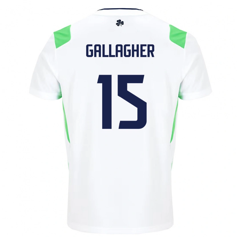 Danxen Pánské Irsko Oisín Gallagher #15 Bílá Světle Zelená Daleko Hráčské Dresy 26-28 Dres