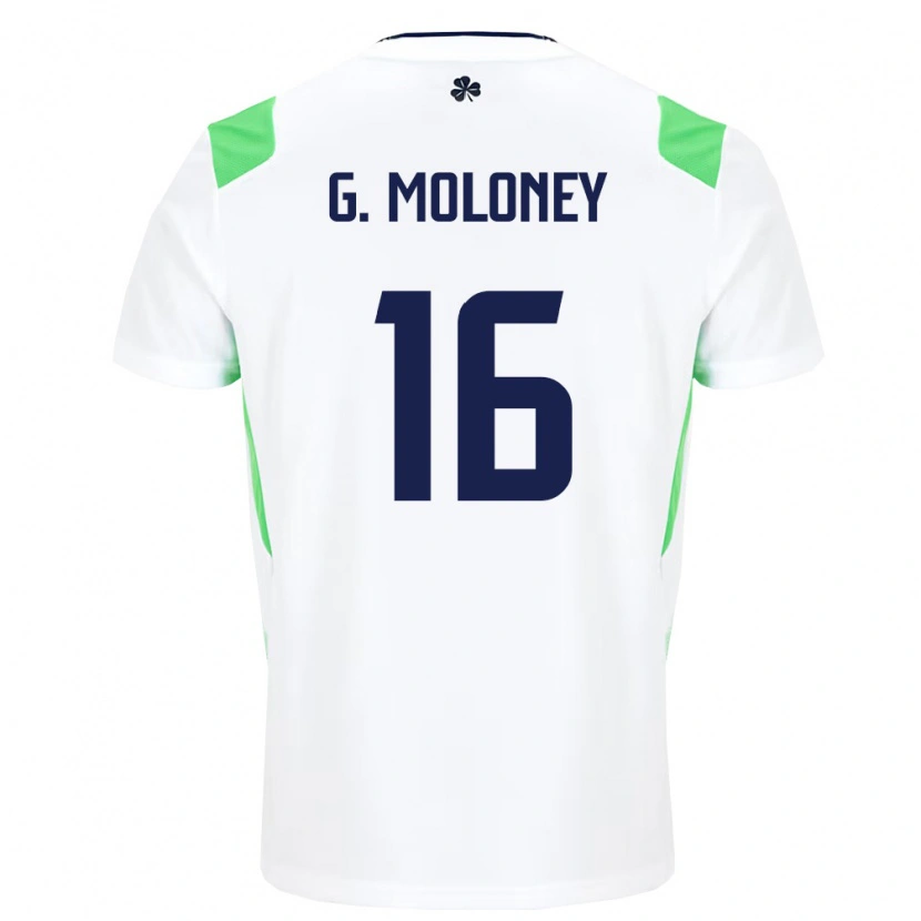 Danxen Pánské Irsko Grace Moloney #16 Bílá Světle Zelená Daleko Hráčské Dresy 26-28 Dres