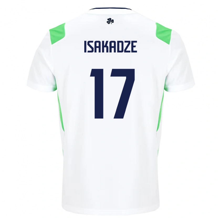 Danxen Pánské Irsko Mate Isakadze #17 Bílá Světle Zelená Daleko Hráčské Dresy 26-28 Dres