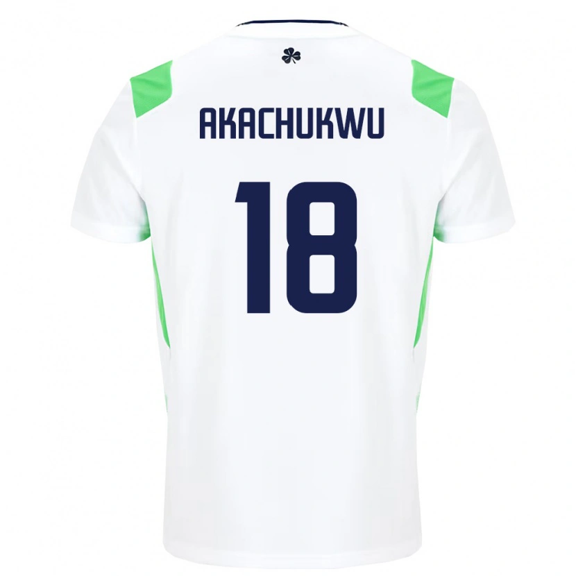 Danxen Pánské Irsko Romeo Akachukwu #18 Bílá Světle Zelená Daleko Hráčské Dresy 26-28 Dres