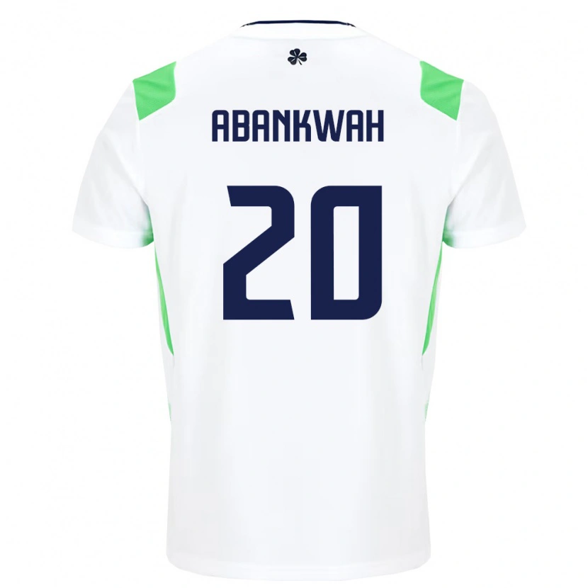 Danxen Pánské Irsko James Abankwah #20 Bílá Světle Zelená Daleko Hráčské Dresy 26-28 Dres