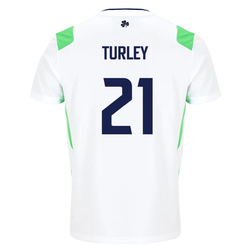 Danxen Pánské Irsko Freddie Turley #21 Bílá Světle Zelená Daleko Hráčské Dresy 26-28 Dres