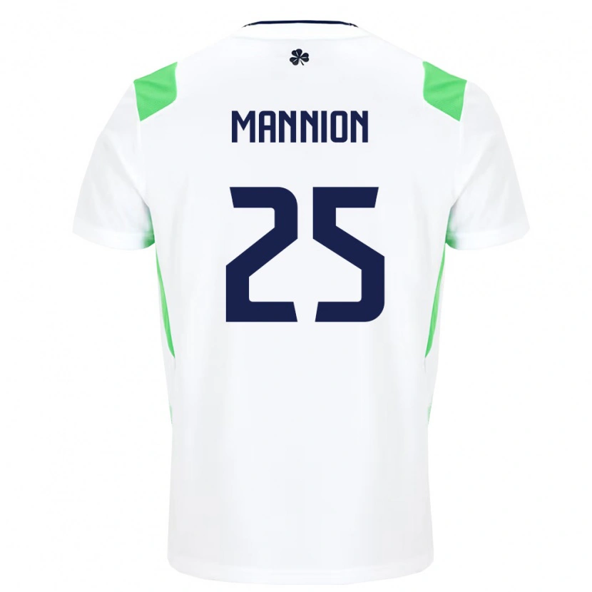 Danxen Pánské Irsko Aoife Mannion #25 Bílá Světle Zelená Daleko Hráčské Dresy 26-28 Dres